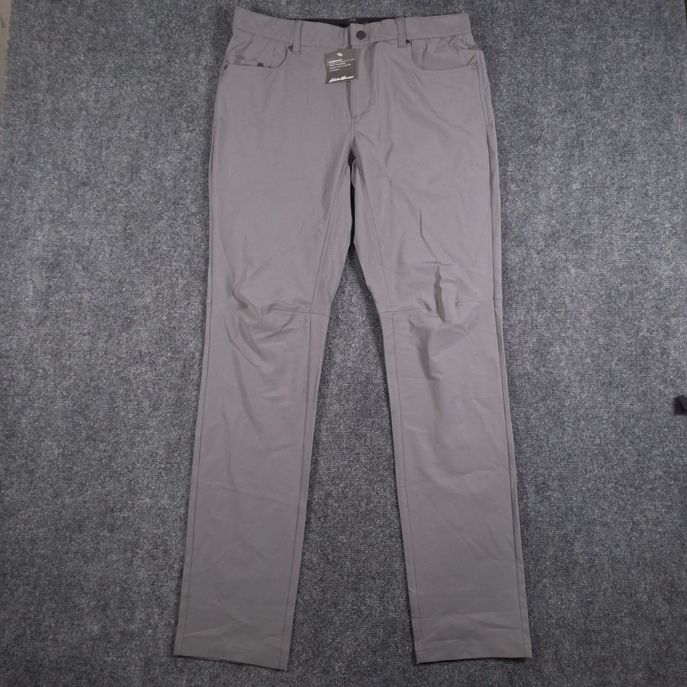 NWT Eddie Bauer The Switch 5 Pocket Pants Mens 32x33* Gray UPF Stretch READ